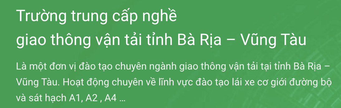 Trường Trung cấp dạy nghề GTVT BRVT